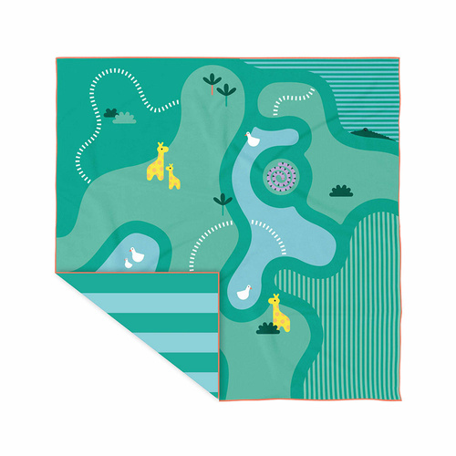 QUUT Dwustronny ręcznik plażowy PlayTowels XL (180 x 180cm) Safari