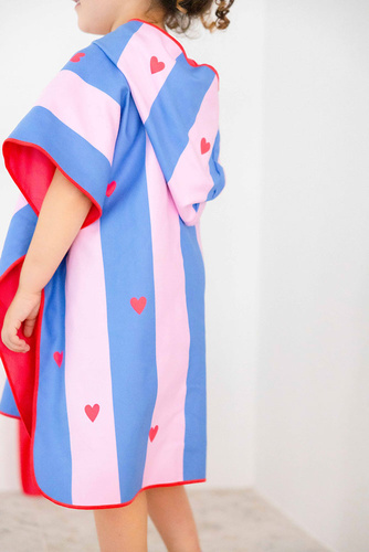 QUUT Dwustronne poncho kąpielowe dla dzieci Cherry Red