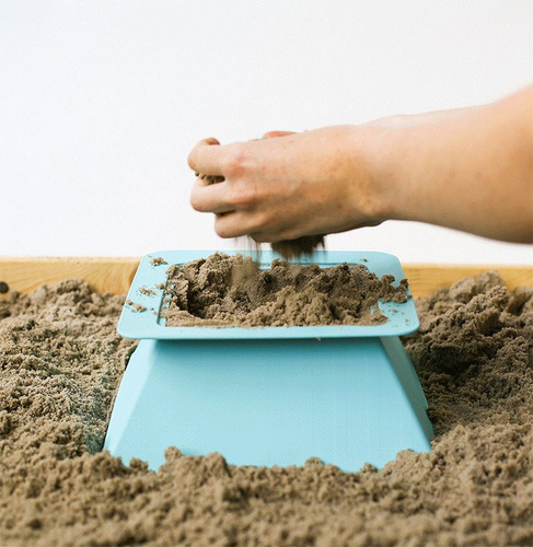 QUUT Zestaw 3 foremek do piasku Piramida Pira Vintage Blue + Deep Blue + Mellow Yellow