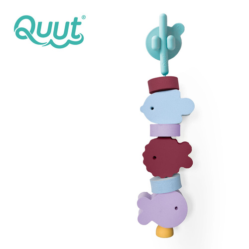 QUUT Klocki piankowe do nawlekania do kąpieli Beedi Fish Burgundy