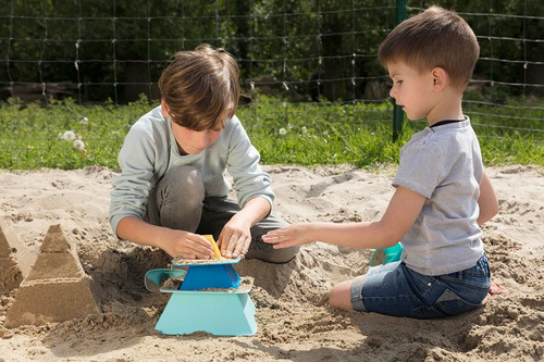 QUUT Zestaw 3 foremek do piasku Piramida Pira Vintage Blue + Deep Blue + Mellow Yellow