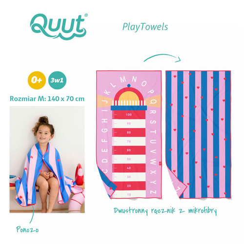 Quut Dwustronny ręcznik plażowy PlayTowels M (140 x 70cm) Lighthouse