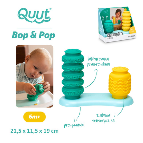 QUUT Zabawka sensoryczna do naciskania Krumples Bop&Pop Lagoon Green