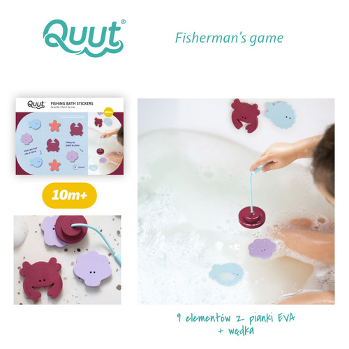 QUUT Zestaw piankowych naklejek do kąpieli z wędką Seaside