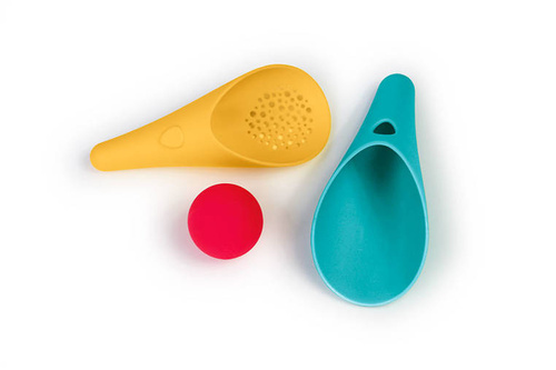 QUUT Zestaw 2 łopatek wielofunkcyjnych z piłeczką Cuppi Banana Blue